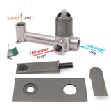 Wall Mounted Basin Mixer Tap Set, Square, Gun Metal
