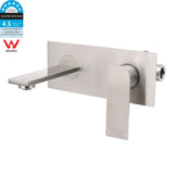 Concealed Wall Mounted Basin Mixer Tap, Square, Brushed Nickel