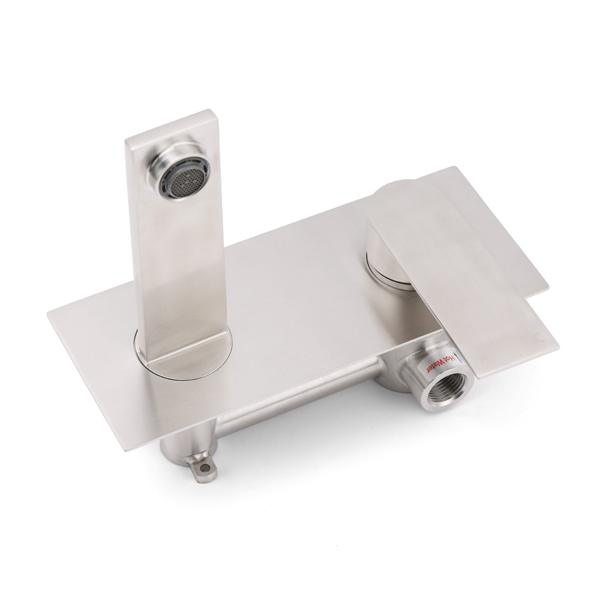 Concealed Wall Mounted Basin Mixer Tap, Square, Brushed Nickel