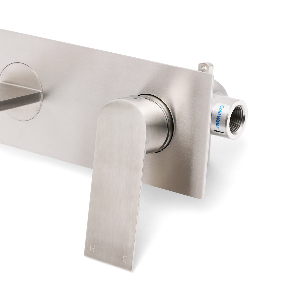 Concealed Wall Mounted Basin Mixer Tap, Square, Brushed Nickel
