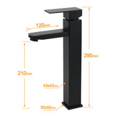 Tall Basin Mixer Tap, Matte Black