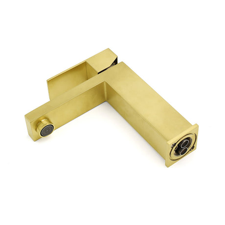 Square Basin Mixer Tap, Brushed Gold