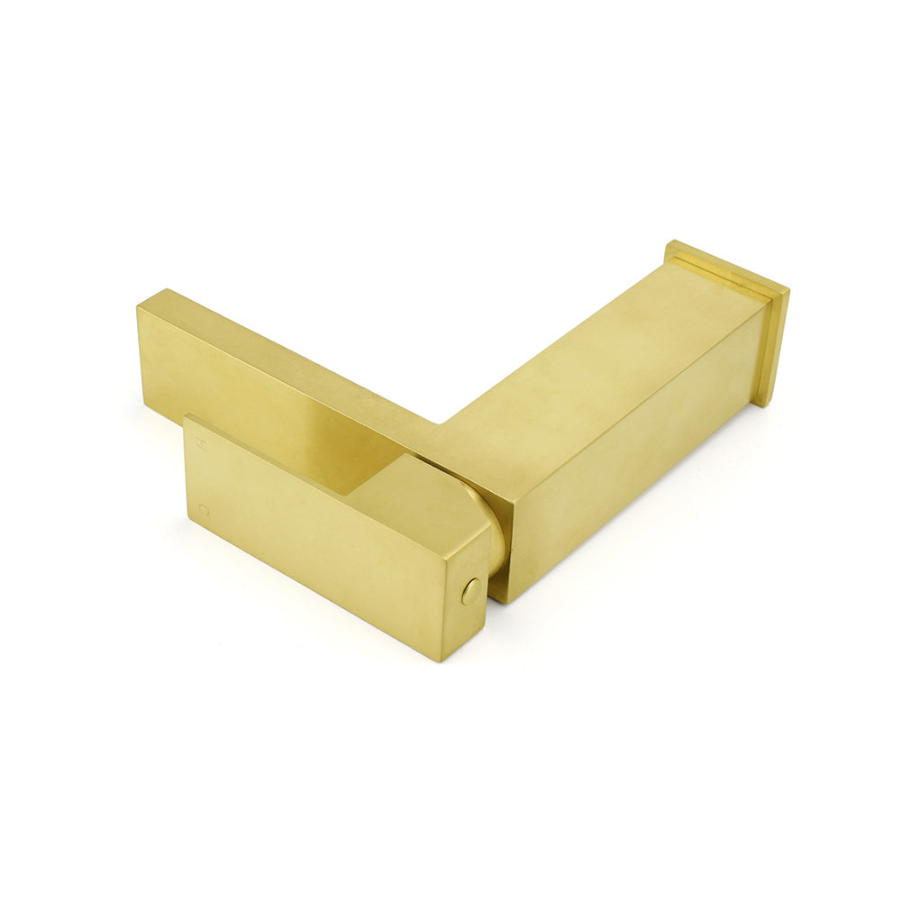 Square Basin Mixer Tap, Brushed Gold