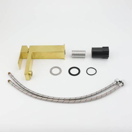 Square Basin Mixer Tap, Brushed Gold