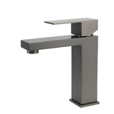 Square Basin Mixer Tap, Gun Metal