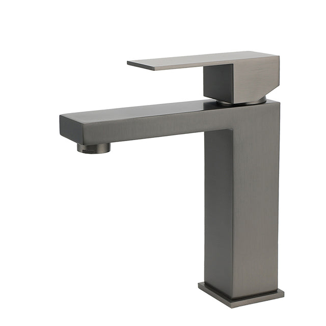 Square Basin Mixer Tap, Gun Metal
