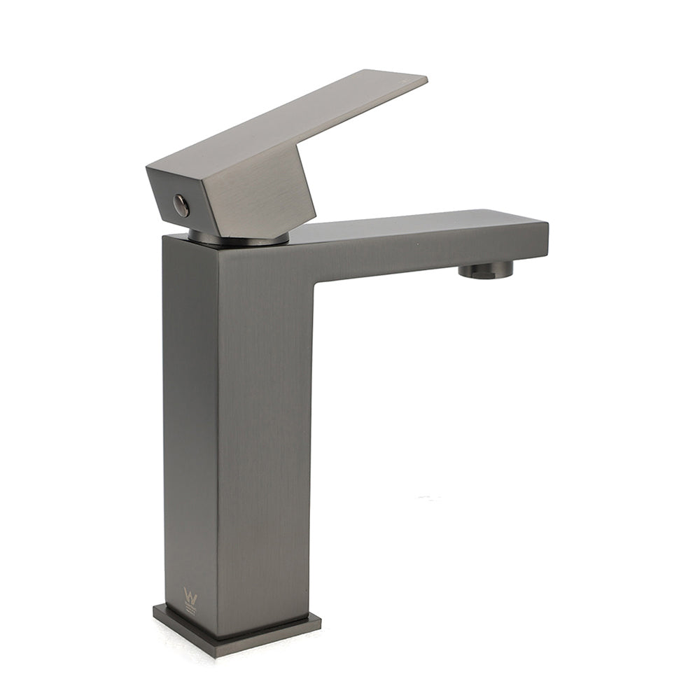 Square Basin Mixer Tap, Gun Metal