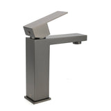 Square Basin Mixer Tap, Gun Metal
