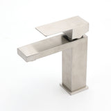 Brushed Nickel Square Basin Mixer Tap