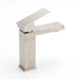Brushed Nickel Square Basin Mixer Tap