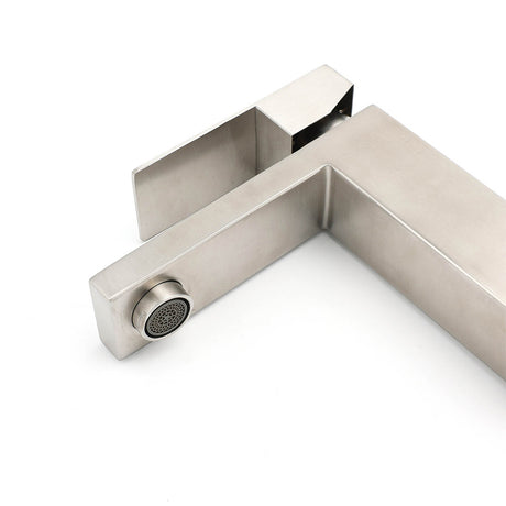Brushed Nickel Square Basin Mixer Tap