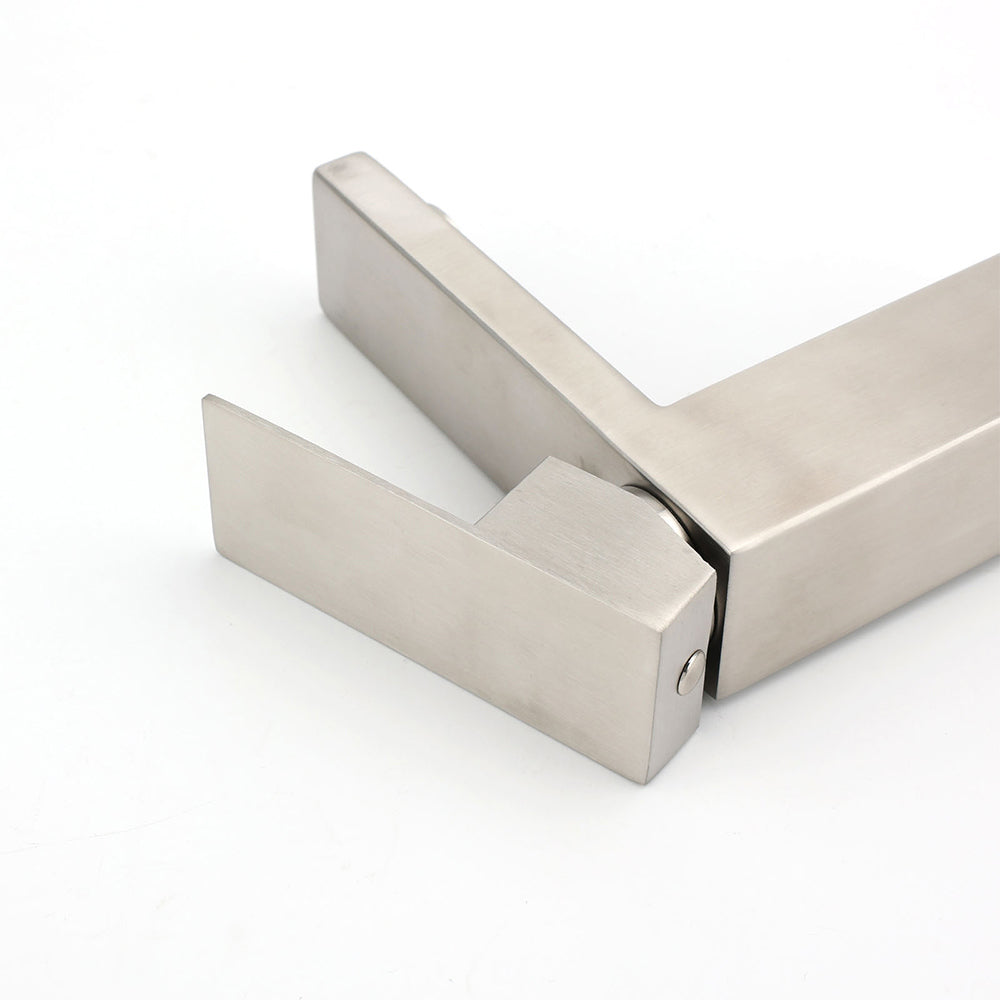 Brushed Nickel Square Basin Mixer Tap