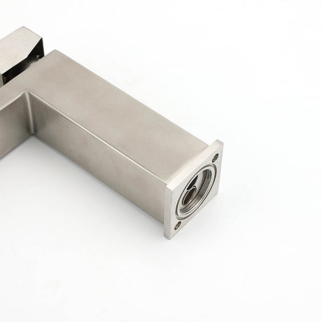 Brushed Nickel Square Basin Mixer Tap