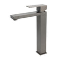 Tall Vessel Basin Mixer Tap, Square, Gun Metal, 310mm