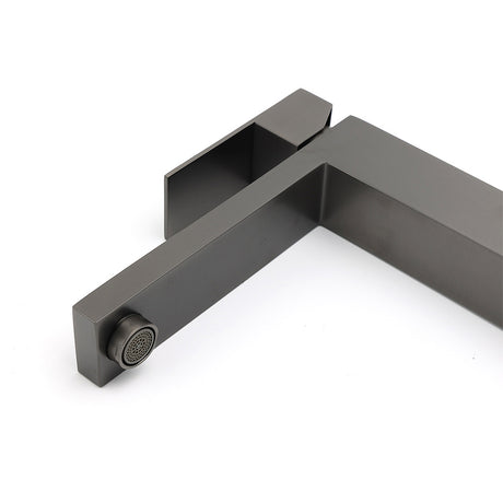 Tall Vessel Basin Mixer Tap, Square, Gun Metal, 310mm