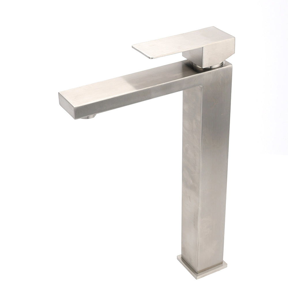 Tall Vessel Basin Mixer Tap, Brushed Nickel