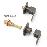 Square Quarter Turn Wall Tap Set, Gunmetal Grey