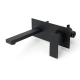 Square Wall Mounted Basin Mixer Tap, Matte Black