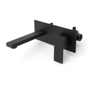 Square Wall Mounted Basin Mixer Tap, Matte Black