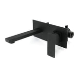 Square Wall Mounted Basin Mixer Tap, Matte Black