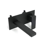 Square Wall Mounted Basin Mixer Tap, Matte Black