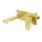 Square Wall Mounted Basin Mixer Tap, Brushed Gold
