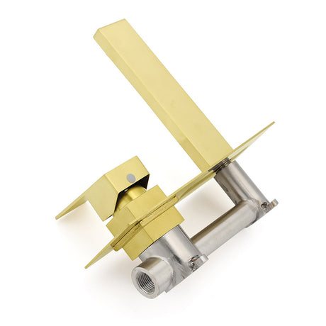 Square Wall Mounted Basin Mixer Tap, Brushed Gold