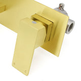 Square Wall Mounted Basin Mixer Tap, Brushed Gold
