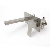Square Wall Mounted Basin Mixer Tap, Brushed Nickel
