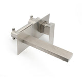 Square Wall Mounted Basin Mixer Tap, Brushed Nickel
