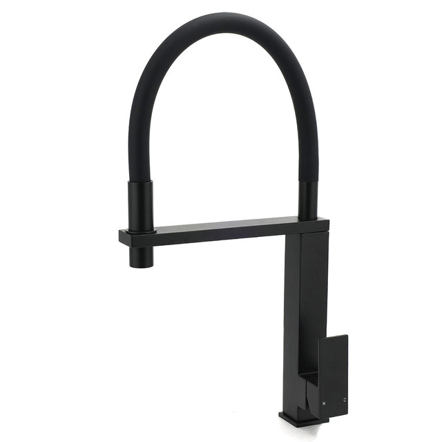 Pull Out Kitchen Mixer Tap, Swivel Spout, Matte Black