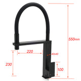 Pull Out Kitchen Mixer Tap, Swivel Spout, Matte Black