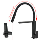 Pull Out Kitchen Mixer Tap, Swivel Spout, Matte Black