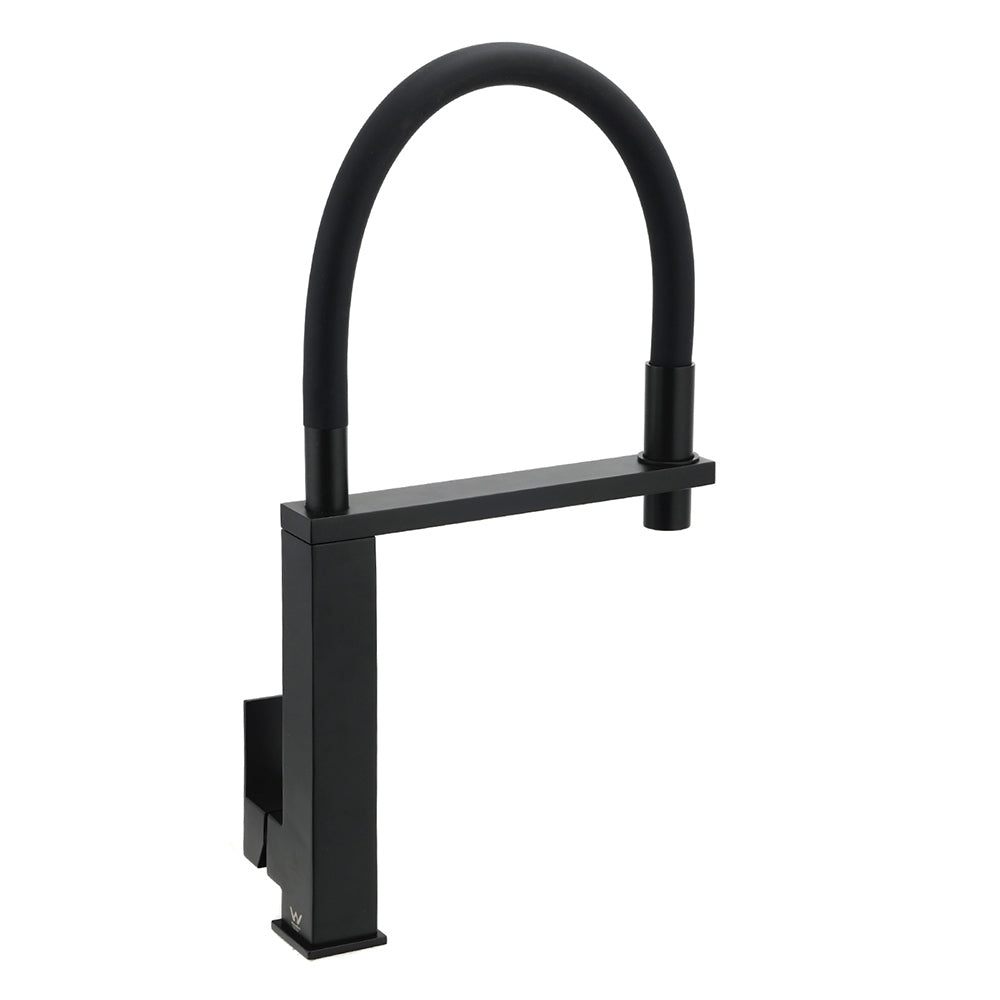 Pull Out Kitchen Mixer Tap, Swivel Spout, Matte Black