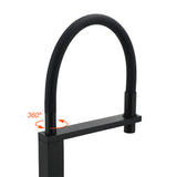 Pull Out Kitchen Mixer Tap, Swivel Spout, Matte Black