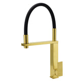 Tall Pull Out Kitchen Sink Mixer Tap, Brushed Gold
