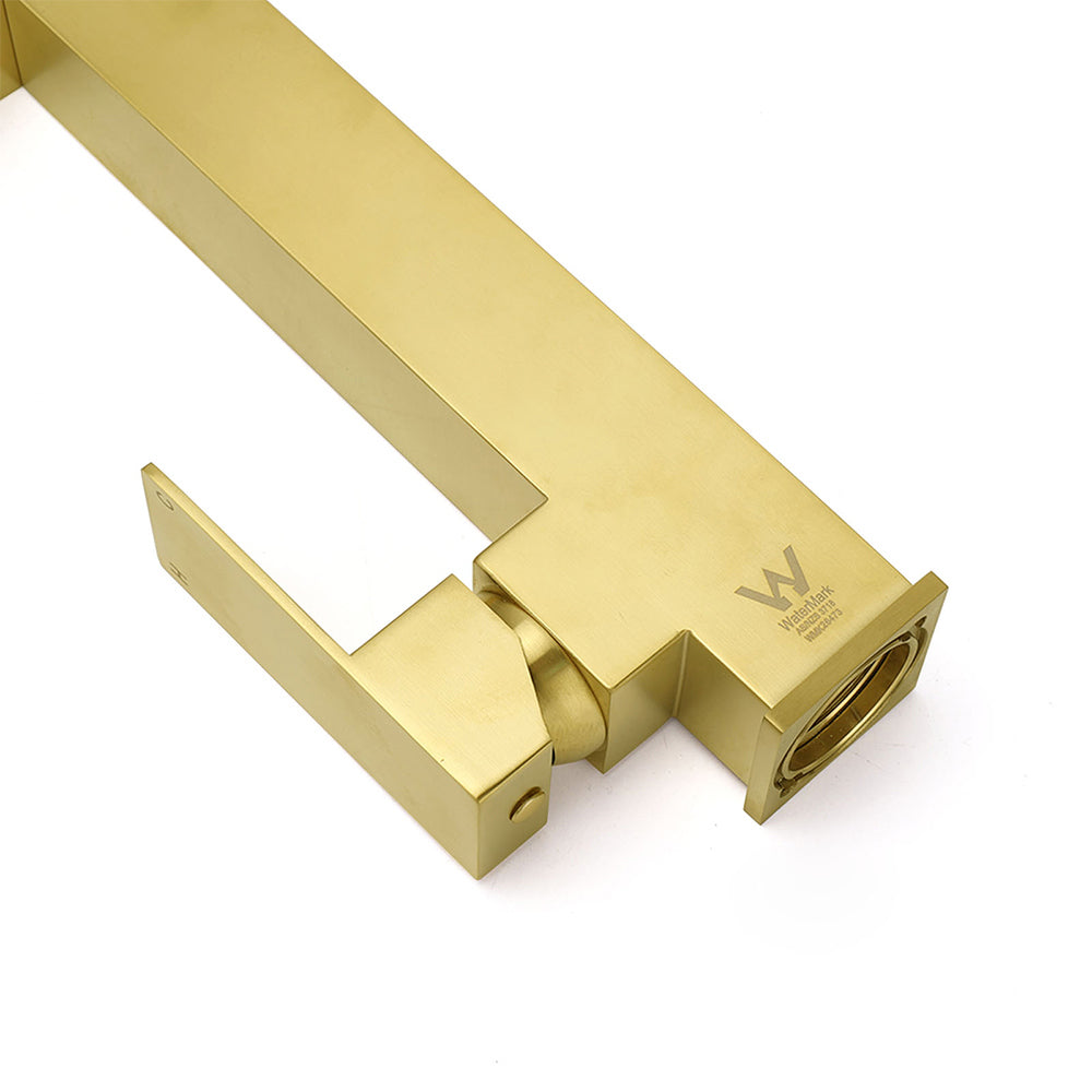 Tall Pull Out Kitchen Sink Mixer Tap, Brushed Gold