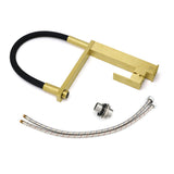 Tall Pull Out Kitchen Sink Mixer Tap, Brushed Gold
