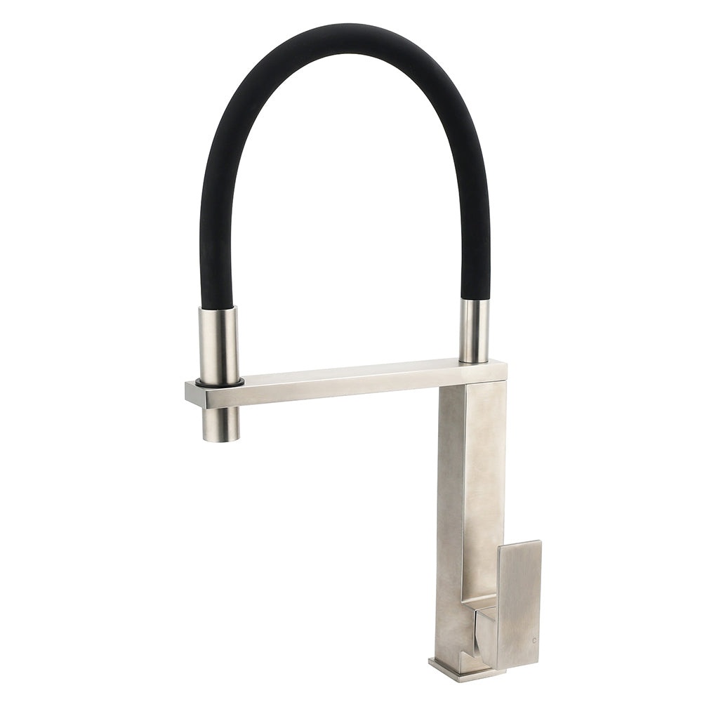 Pull Out Kitchen Mixer Tap, Swivel Spout, Brushed Nickel