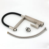 Pull Out Kitchen Mixer Tap, Swivel Spout, Brushed Nickel