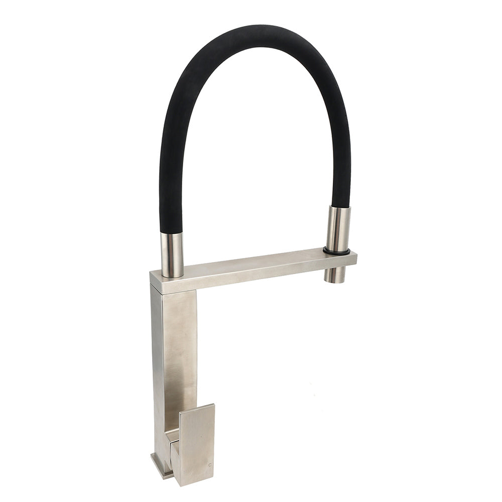 Pull Out Kitchen Mixer Tap, Swivel Spout, Brushed Nickel