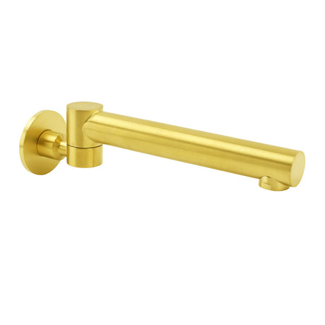 Brushed Gold Round Swivel Bath Spout Wall Mounted image 1