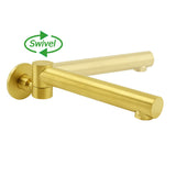 Brushed Gold Round Swivel Bath Spout Wall Mounted image 4