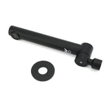 Matt black round wall mounted bath and basin spout with 180 degree swivel outlet, view 5