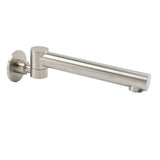 Brushed Nickel Round Wall Mounted Bath Spout Outlet 180 Degree Swivel