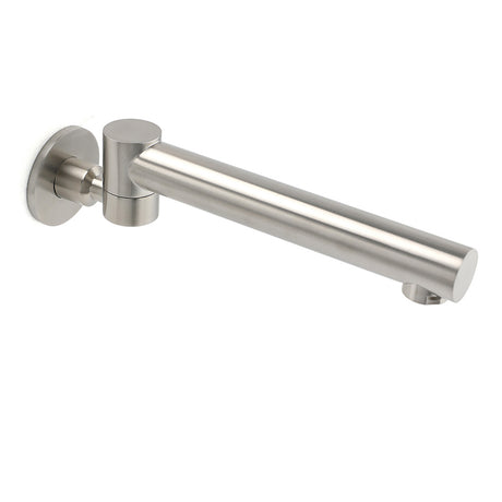 Brushed Nickel Round Wall Mounted Bath Spout Outlet 180 Degree Swivel