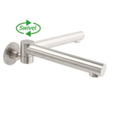 Brushed Nickel Round Wall Mounted Bath Spout Outlet 180 Degree Swivel