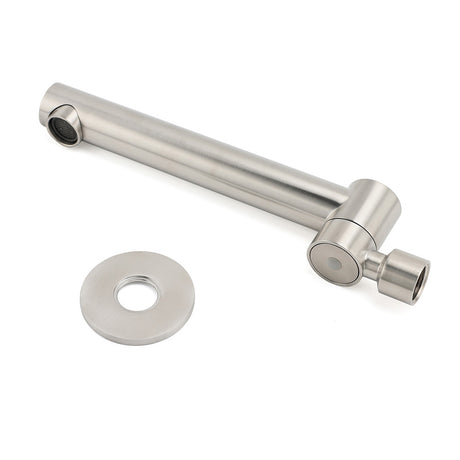 Brushed Nickel Round Wall Mounted Bath Spout Outlet 180 Degree Swivel