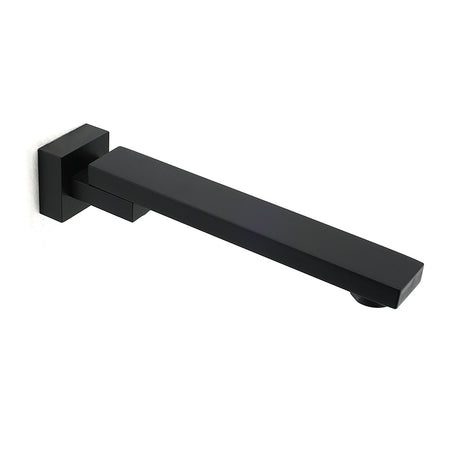 Matte Black Square Wall Mounted Bath Spout Outlet 180 Degree Swivel