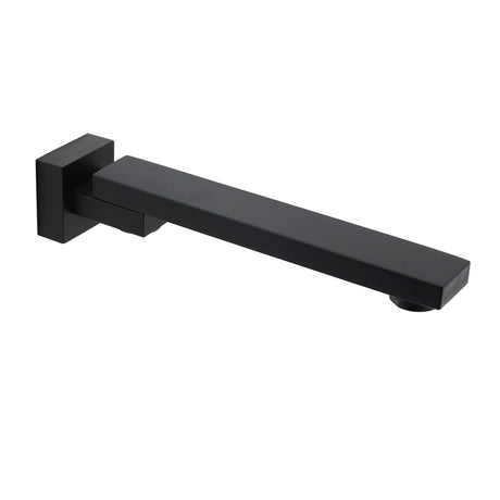 Matte Black Square Wall Mounted Bath Spout Outlet 180 Degree Swivel